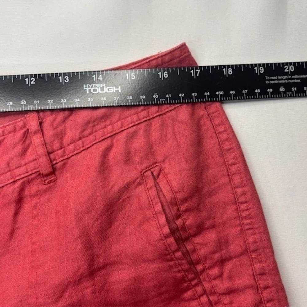 Cherokee Women's 100% Linen Cropped Pants Coral Pink Size 12 Wide Leg Pants - Picture 11 of 14
